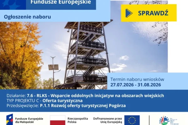 Nabór wniosków o wsparcie turystyki w ramach Funduszy Europejskich dla Małopolski