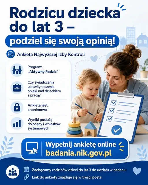 NIK pyta rodziców dzieci do lat 3 o program „Aktywny Rodzic” – ankieta online