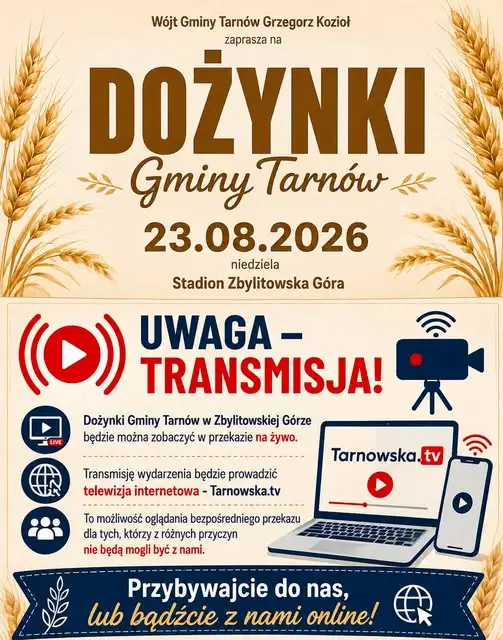 Dożynki Gminy Tarnów w Zbylitowskiej Górze – transmisja online na żywo