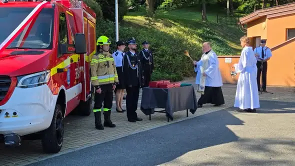 Nowy wóz bojowy dla OSP Gromnik poświęcony podczas dożynek