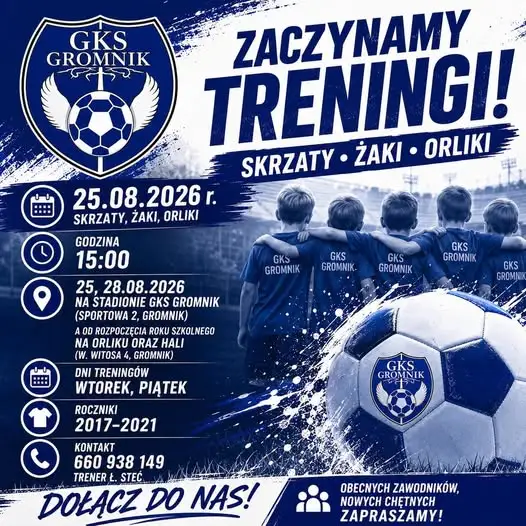 GKS Gromnik wznawia treningi dla najmłodszych – zapisy na nowy sezon