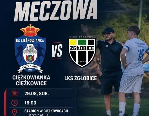 Piłkarska sobota w Ciężkowicach: Ciężkowianka podejmie LKS Zgłobice