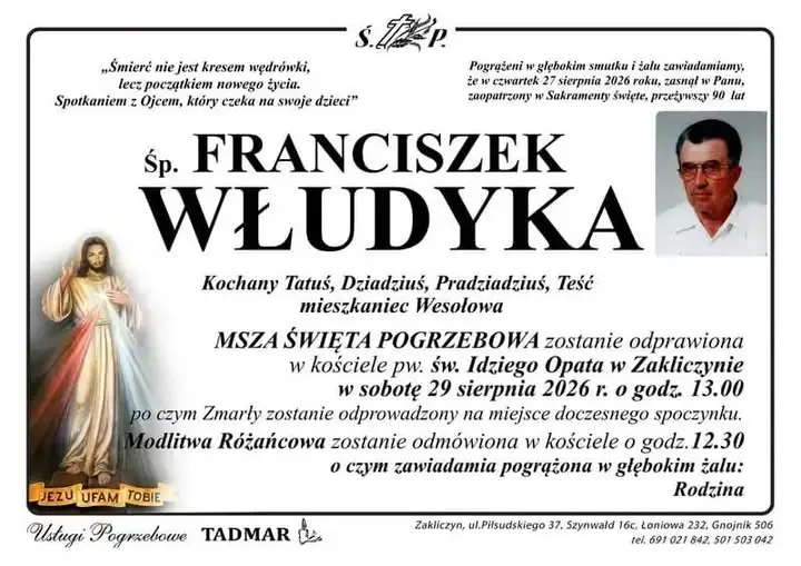 Ostatnie pożegnanie Druha Franciszka Włudyki z OSP Zakliczyn