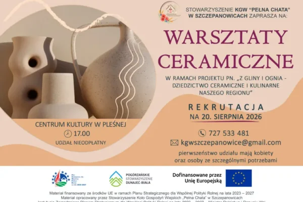 Warsztaty ceramiczne w Pleśnej – trwa rekrutacja na sierpniowe spotkanie