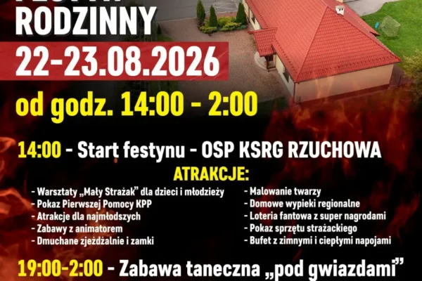 Festyn Rodzinny „Rzuchowska Iskra Pokoleń” – strażacy zapraszają na sobotnią zabawę
