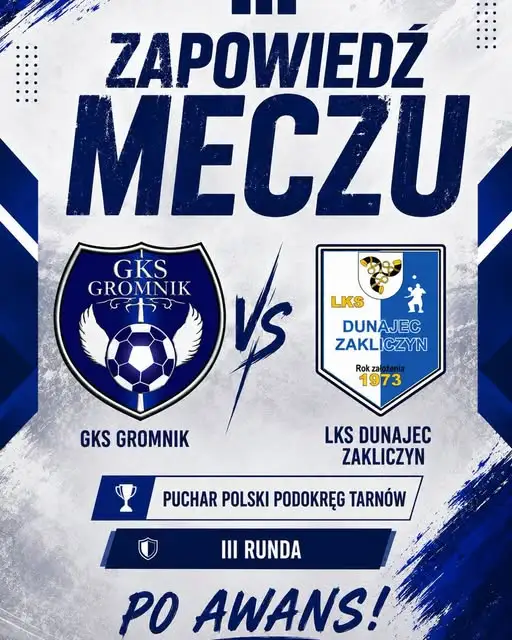 Pucharowe derby w Gromniku: GKS zmierzy się z Dunajcem Zakliczyn