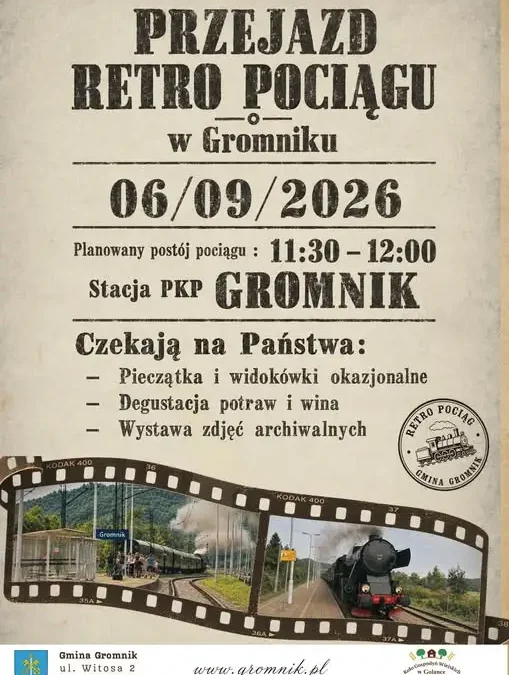 Weekend pełen atrakcji w Gminie Gromnik: Święto Winorośli i retro pociąg
