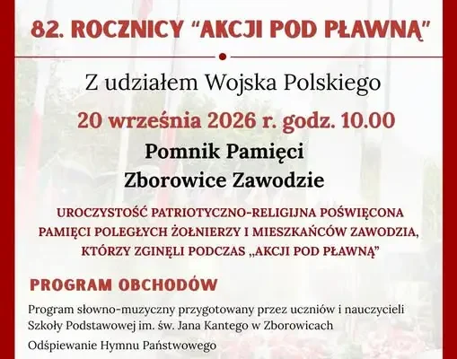 Zborowice: rocznica Akcji pod Pławną – hołd dla bohaterów i ofiar