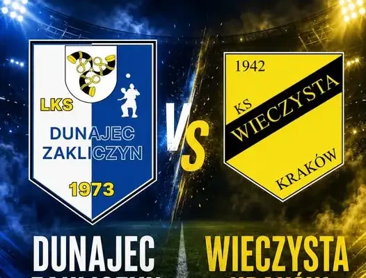Mecz Dunajec Zakliczyn – Wieczysta Kraków w sobotę na stadionie w Zakliczynie