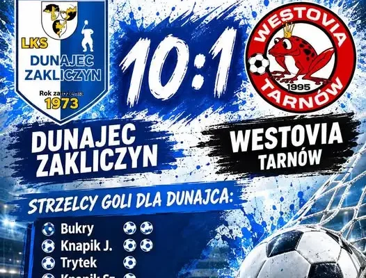 Trampkarze Dunajca Kluczyn: Wysoka wygrana z Westovią, ale porażka z Orłem Dębno