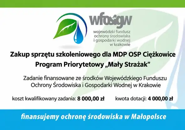Młodzieżowa Drużyna Pożarnicza z Ciężkowic wzbogaciła się o sprzęt szkoleniowy