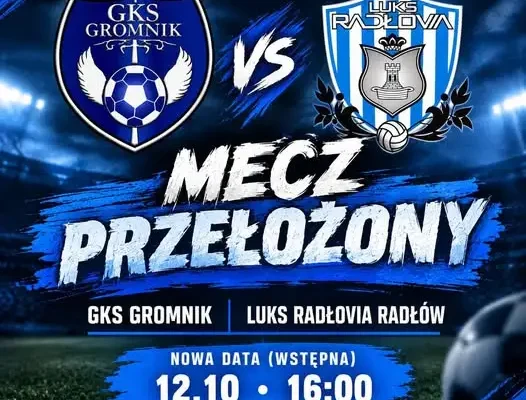 Mecz juniorów Radłovia Radłów – Gromnik przełożony na 12 października