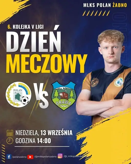 MLKS Polan Żabno zagra z Orawą Jabłonka w 6. kolejce Małopolskiej Ligi Okręgowej