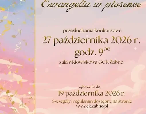 XVI Gminny Konkurs Piosenki Religijnej „Ewangelia w piosence” w Żabnie – zgłoszenia do 19 października