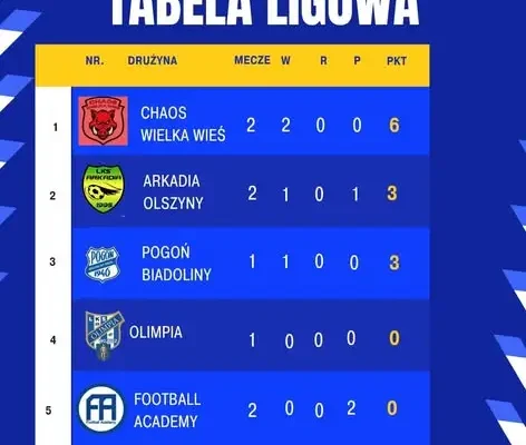 Wojnicka Liga Orlika: Chaos Wielka Wieś na czele po dwóch kolejkach