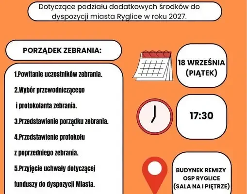 Zebranie mieszkańców Ryglic – podział środków na 2027 rok