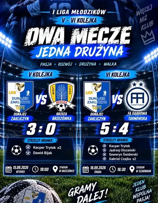 Dunajec Zakliczyn: Młodzicy wygrali 5:4 po dramatycznym meczu