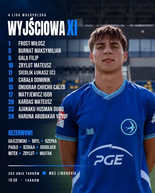 Unia Tarnów zagra z Limanovią Limanowa. Znamy skład wyjściowy