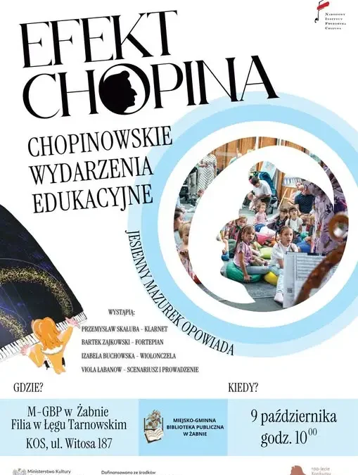 Jesienny Mazurek opowiada – koncert chopinowski dla dzieci w Łęgu Tarnowskim