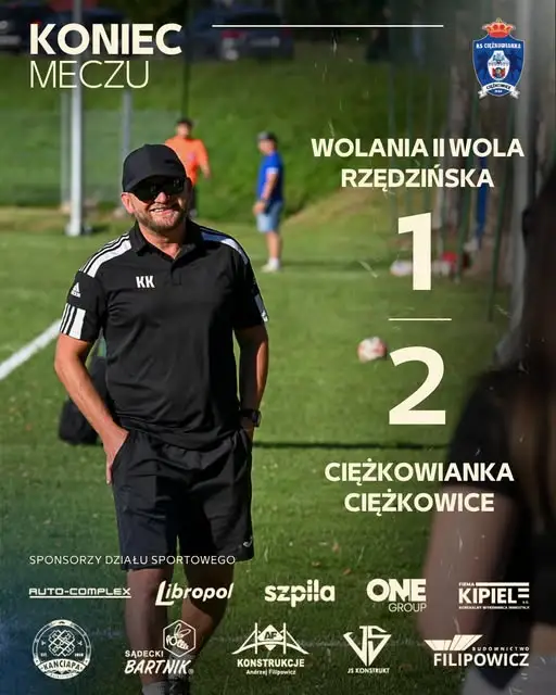 Ciężkowianka Ciężkowice wygrywa na wyjeździe z Wolanią II Wola Rzędzińska 2:1