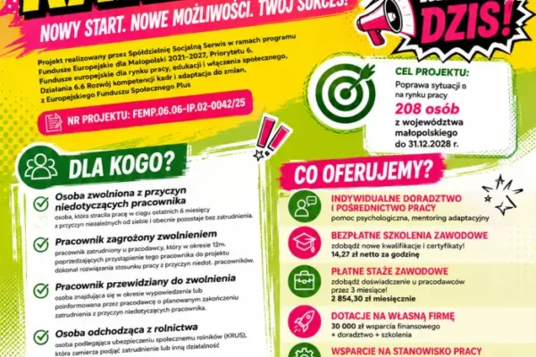 Rusza program „Restart Kariery II” – bezpłatne wsparcie dla mieszkańców Małopolski