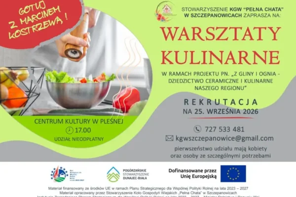Warsztaty kulinarne w Pleśnej – zapisy na wrzesień