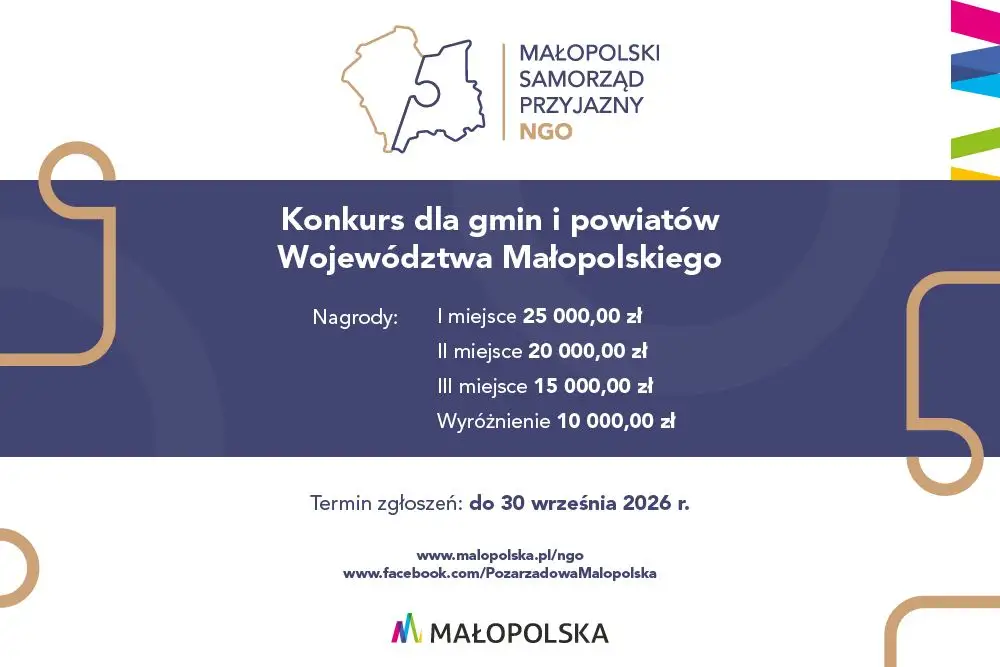 Rusza nabór do konkursu „Małopolski Samorząd Przyjazny NGO 2026”