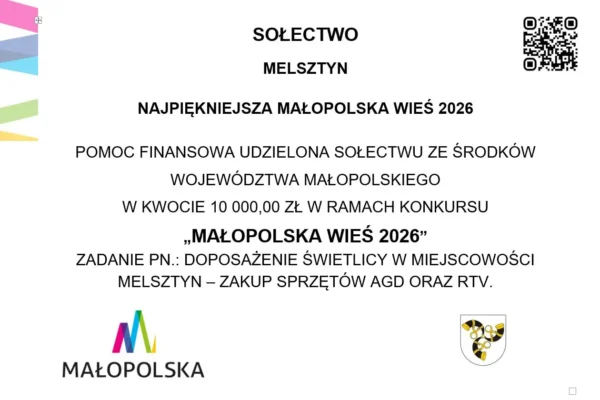 Melsztyn z wyróżnieniem w konkursie „Małopolska Wieś 2026”