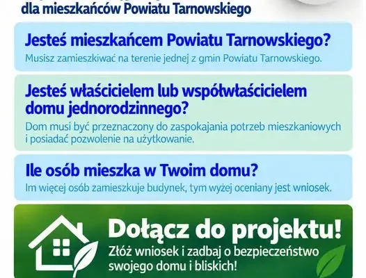 Powiat tarnowski przedłuża nabór na darmowe czujniki dymu i czadu