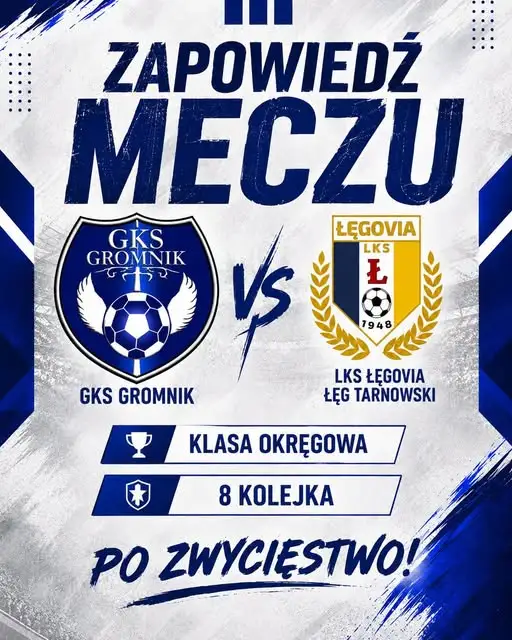 GKS Gromnik podejmie Łęgovię Łęg Tarnowski w 8. kolejce Klasy Okręgowej