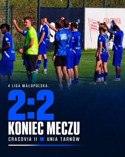 Remis w Krakowie: Cracovia II 2:2 Unia Tarnów