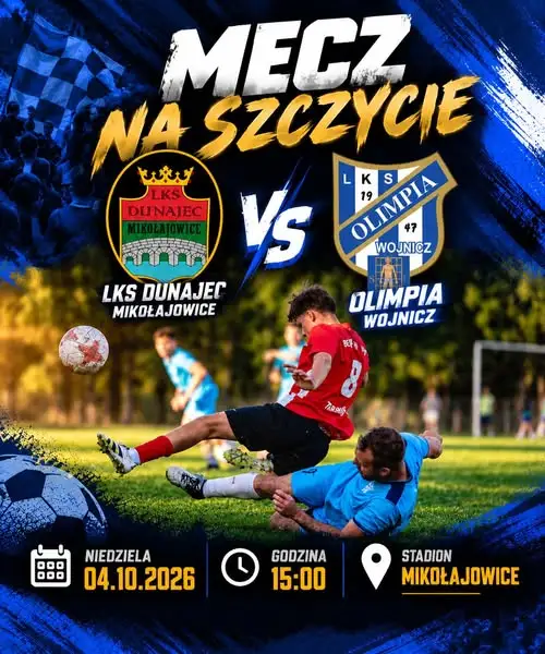 Mecz na szczycie w Mikołajowicach – Olimpia Wojnicz walczy o punkty z wiceliderem