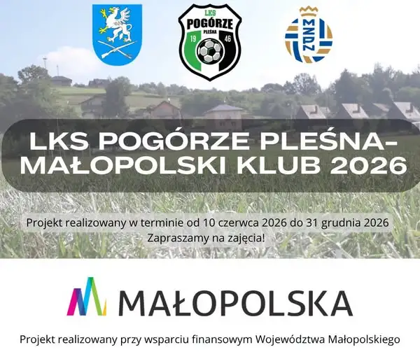 LKS Pogórze Pleśna zaprasza dzieci i młodzież na bezpłatne zajęcia sportowe
