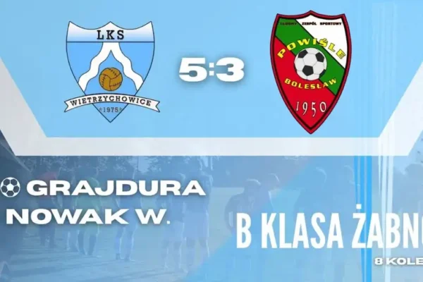 Wietrzychowice wygrywają 5:3 z Powiślem Bolesław. Hat-trick Damiana Grajdury