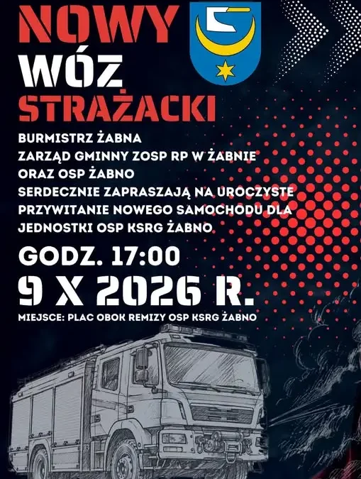 Nowy samochód ratowniczo-rozpoznawczy dla OSP Żabno – zaproszenie na uroczystość