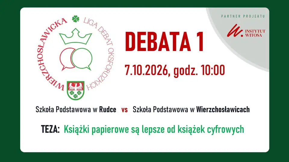 Wierzchosławicka Liga Debat Oksfordzkich startuje. Dziś pierwsze pojedynki szkół