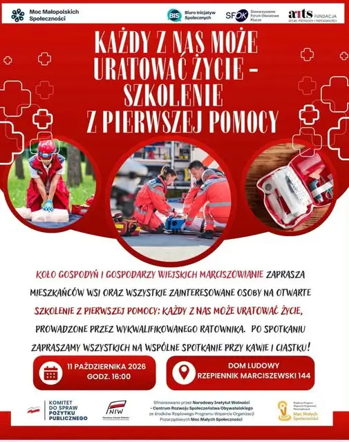Szkolenie z pierwszej pomocy w Rzepienniku Marciszewskim – 11 października