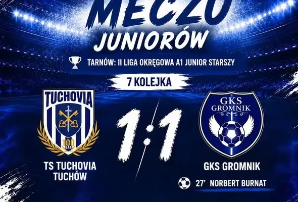 Derby juniorów: TS Tuchovia Tuchów 1:1 GKS Gromnik w 7. kolejce Tarnowskiej II Ligi Okręgowej