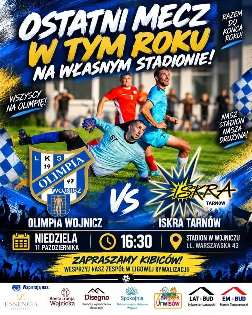 Olimpia Wojnicz kontra Iskra Tarnów – ostatni domowy mecz w tym roku