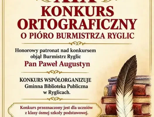 XIX Konkurs Ortograficzny o Pióro Burmistrza Ryglic – ósmoklasiści zmierzą się z językiem polskim