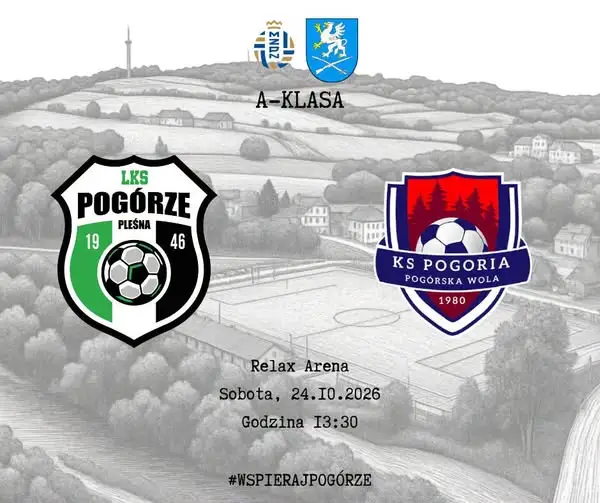 Pogórze Pleśna zagra w sobotę z Pogorią Pogórska Wola na Relax Arenie