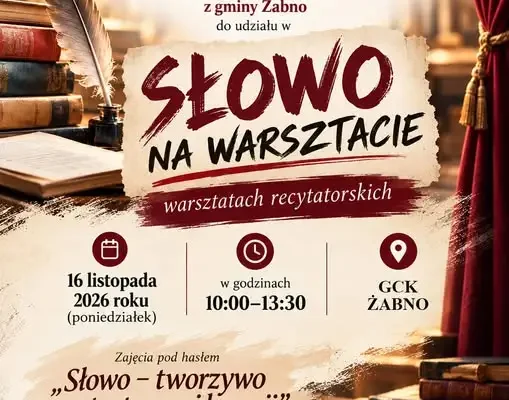 Warsztaty recytatorskie w Żabnie – zaproszenie dla młodzieży