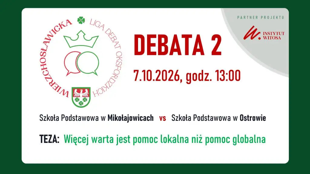 Wierzchosławice: rusza 5. sezon Ligi Debat Oksfordzkich dla uczniów