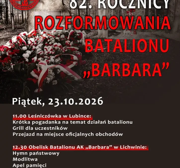 Gmina Pleśna uczci 82. rocznicę rozformowania batalionu AK „Barbara”